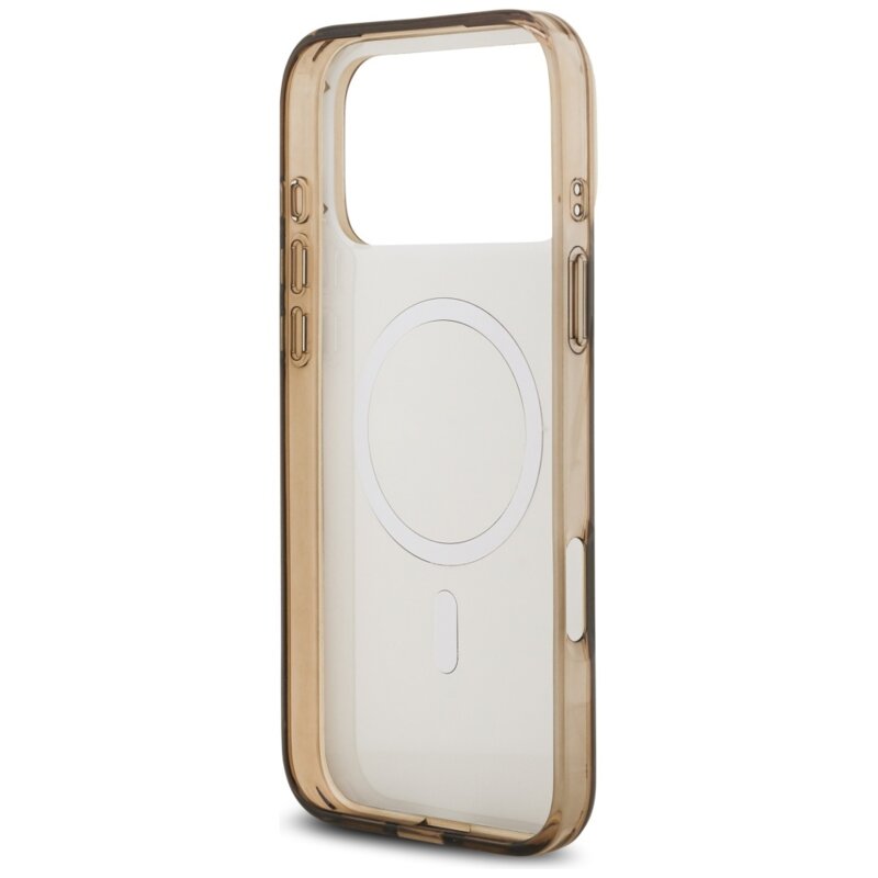 Husa iPhone 17 Pro Max originala Guess IML 4G Background MagSafe, maro, GUHMP17XH4DTEW