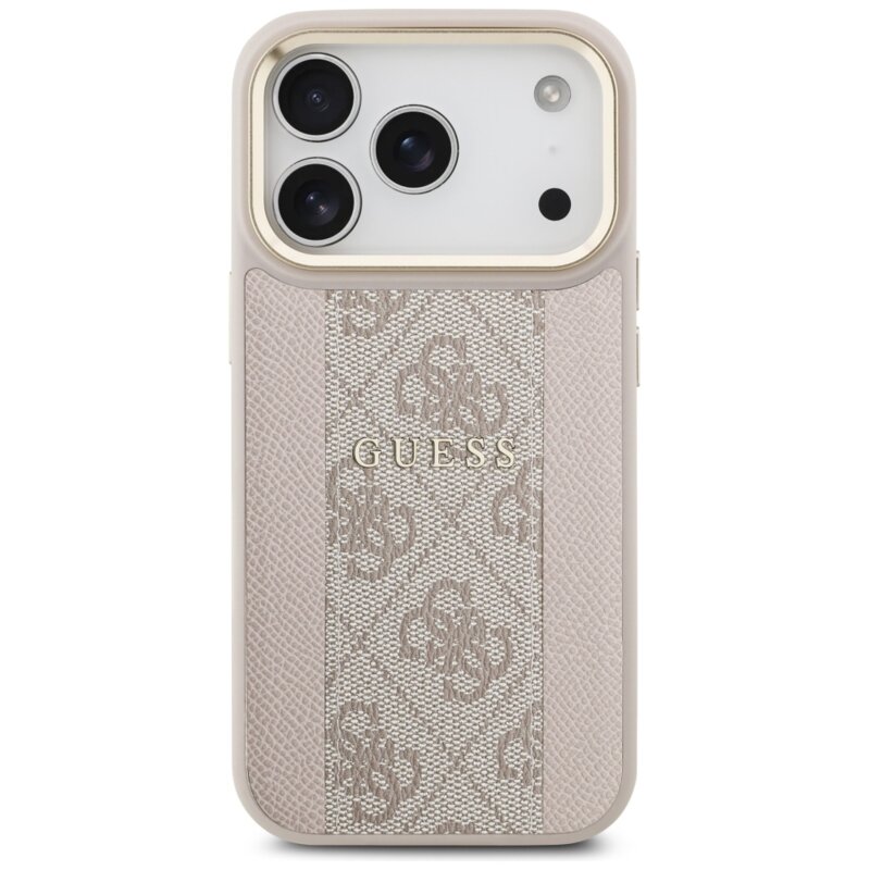 Husa originala Guess iPhone 17 Pro Hardcase 4G Stripe MagSafe, roz, GUHMP17LPG4SEMCP