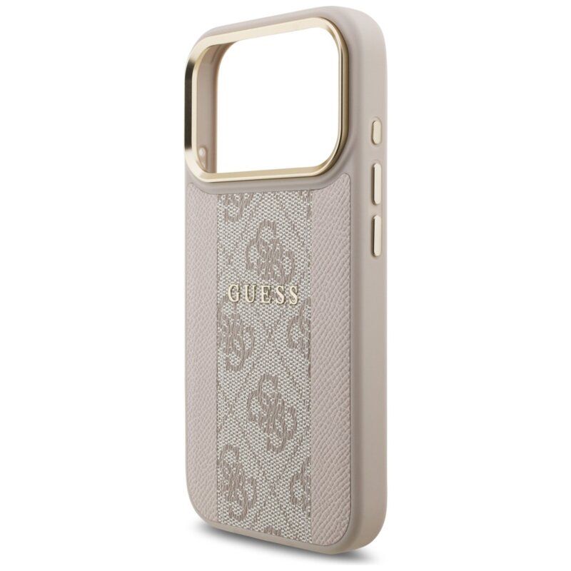Husa originala Guess iPhone 17 Pro Hardcase 4G Stripe MagSafe, roz, GUHMP17LPG4SEMCP