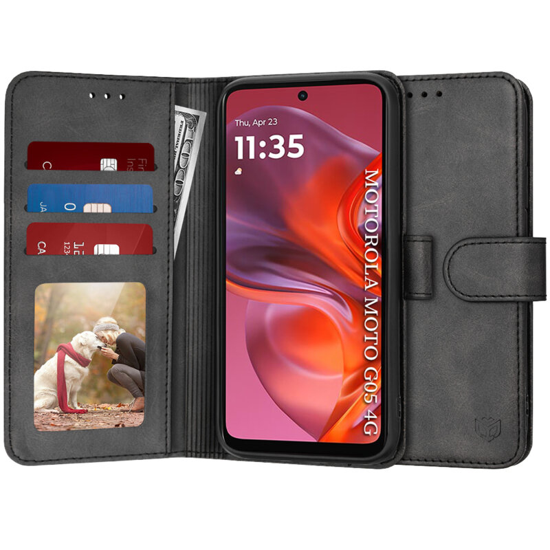 Husa 360 Motorola Moto G05 Techsuit Diary Book, negru