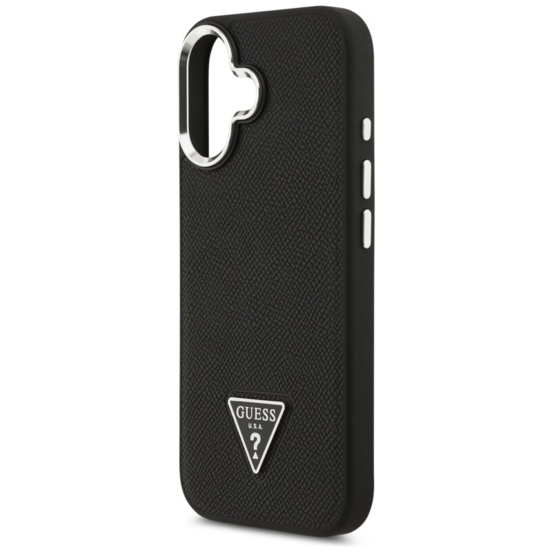 Husa originala Guess iPhone 17 Grained Triangle Logo MagSafe, negru, GUHMP17SPGTSPSK