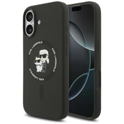 Husa Karl Lagerfeld iPhone 17 Silicone KC Body Ring MagSafe, negru, KLHMP17SSCMKCRHK