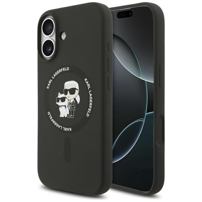 Husa Karl Lagerfeld iPhone 17 Silicone KC Body Ring MagSafe, negru, KLHMP17SSCMKCRHK