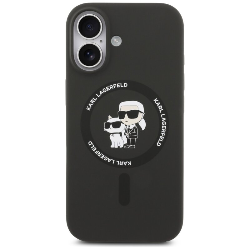 Husa Karl Lagerfeld iPhone 17 Silicone KC Body Ring MagSafe, negru, KLHMP17SSCMKCRHK