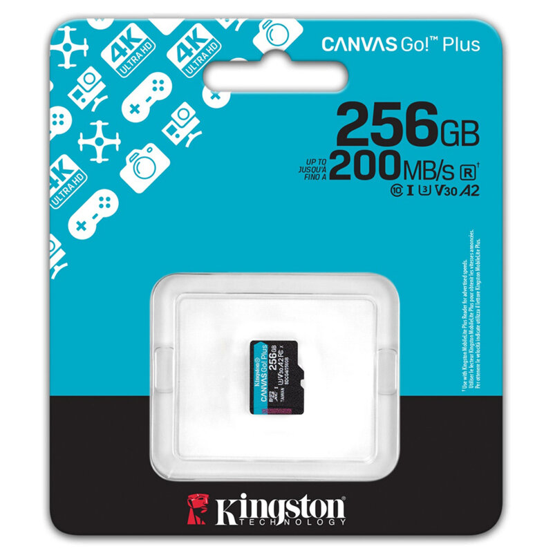 Card microSDXC Gen 4 256GB, Kingston Canvas Go Plus, SDCG4/256GBSP