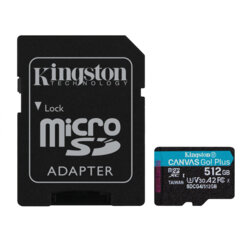 Memorie 512GB cu adaptor Kingston Canvas Go Plus, SDCG4/512GB