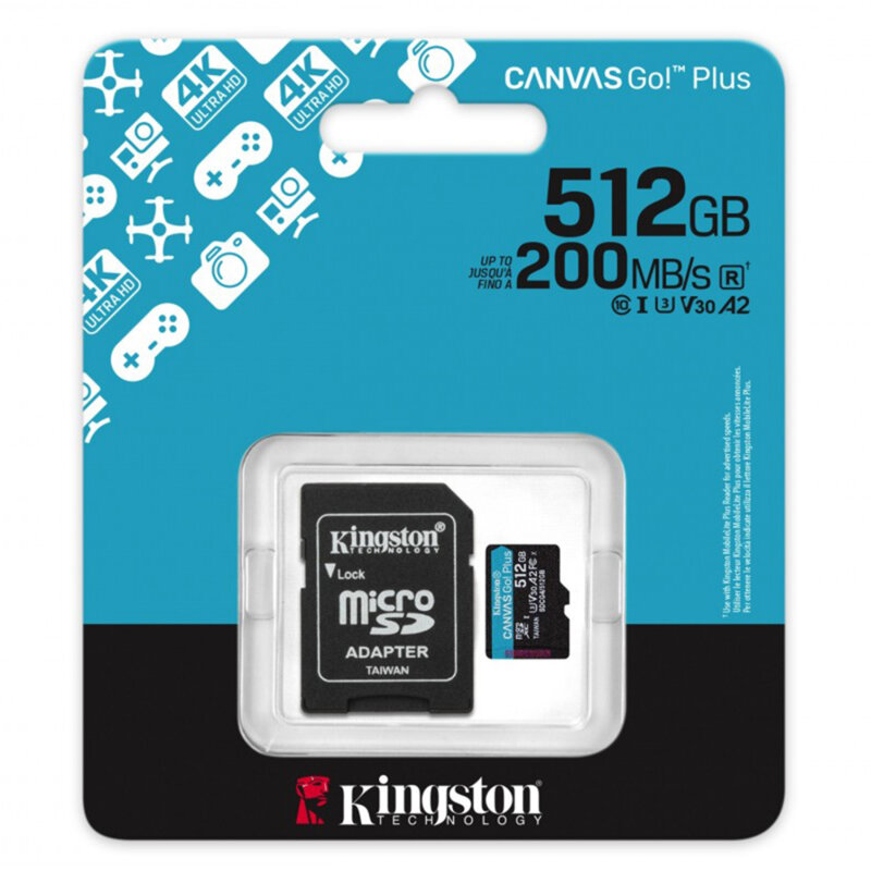 Memorie 512GB cu adaptor Kingston Canvas Go Plus, SDCG4/512GB