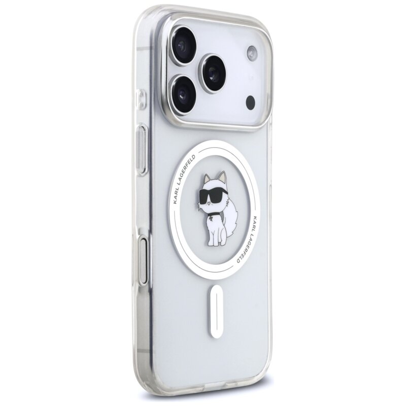 Husa iPhone 17 Pro Karl Lagerfeld IML MagSafe, transparent, KLHMP17LHFCCNOT