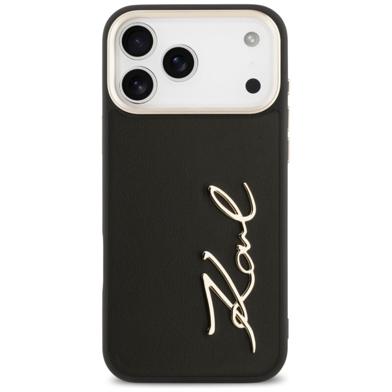 Husa iPhone 17 Pro Max Karl Lagerfeld Hardcase Script Logo, negru, KLHCP17XPSKMGVK