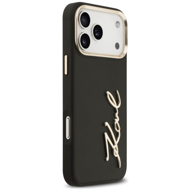 Husa iPhone 17 Pro Max Karl Lagerfeld Hardcase Script Logo, negru, KLHCP17XPSKMGVK