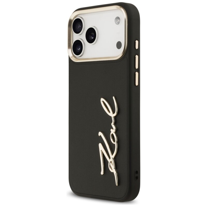 Husa iPhone 17 Pro Max Karl Lagerfeld Hardcase Script Logo, negru, KLHCP17XPSKMGVK