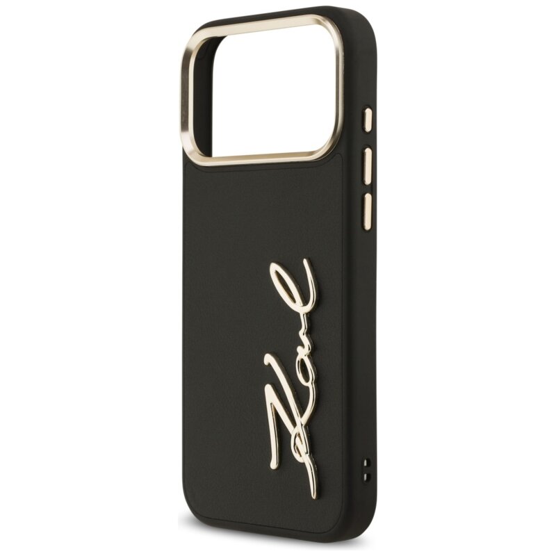 Husa iPhone 17 Pro Max Karl Lagerfeld Hardcase Script Logo, negru, KLHCP17XPSKMGVK