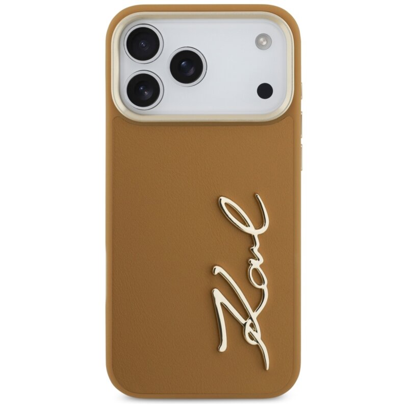 Husa iPhone 17 Pro Max Karl Lagerfeld Hardcase Script Logo, maro, KLHCP17XPSKMGVW