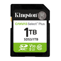 Card de memorie SDXC 1TB, Kingston Canvas Select Plus Gen3, SDS3/1TB