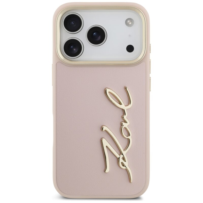 Husa iPhone 17 Pro Karl Lagerfeld Hardcase Script Logo, roz, KLHCP17LPSKMGVP