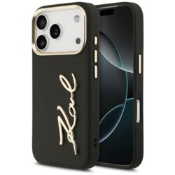 Husa iPhone 17 Pro Karl Lagerfeld Hardcase Script Logo, negru, KLHCP17LPSKMGVK