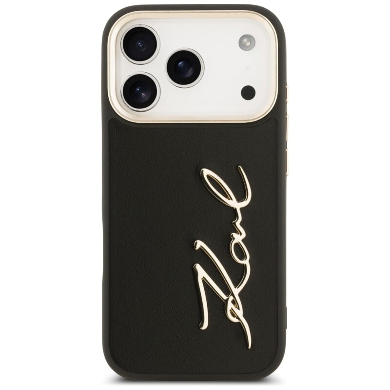 Husa iPhone 17 Pro Karl Lagerfeld Hardcase Script Logo, negru, KLHCP17LPSKMGVK