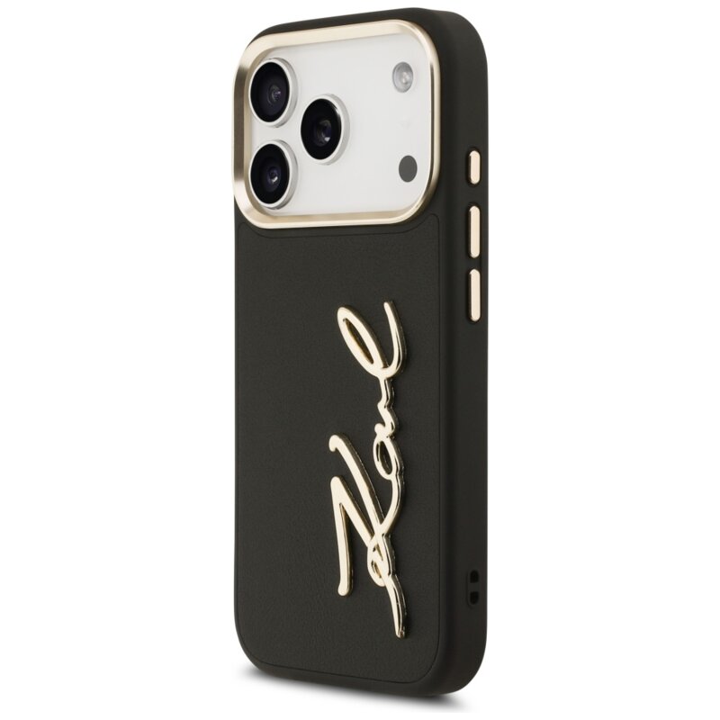 Husa iPhone 17 Pro Karl Lagerfeld Hardcase Script Logo, negru, KLHCP17LPSKMGVK
