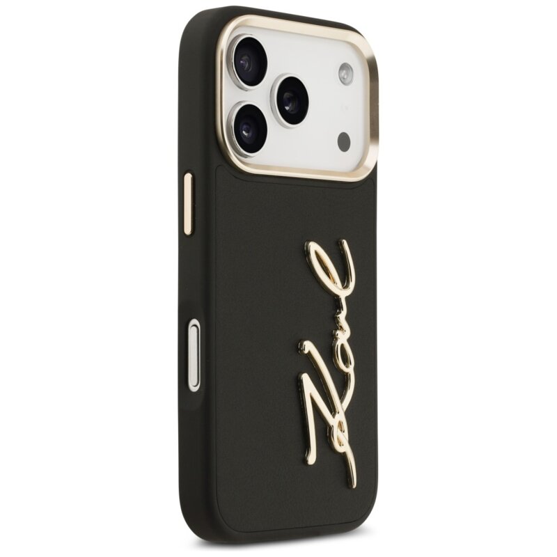 Husa iPhone 17 Pro Karl Lagerfeld Hardcase Script Logo, negru, KLHCP17LPSKMGVK