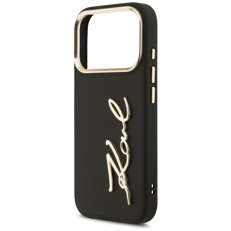 Husa iPhone 17 Pro Karl Lagerfeld Hardcase Script Logo, negru, KLHCP17LPSKMGVK