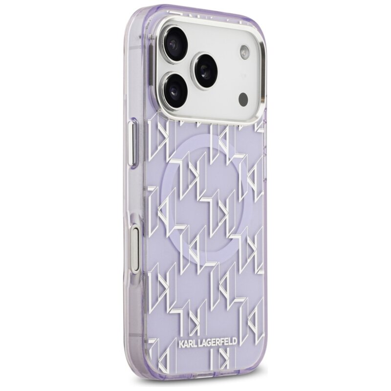 Husa iPhone 17 Pro Max Karl Lagerfeld IML MagSafe KL Monogram, mov, KLHMP17XHMIKLMEU