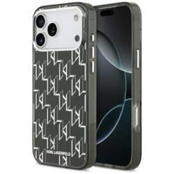 Husa iPhone 17 Pro Max Karl Lagerfeld IML MagSafe KL Monogram, negru, KLHMP17XHMIKLMEK