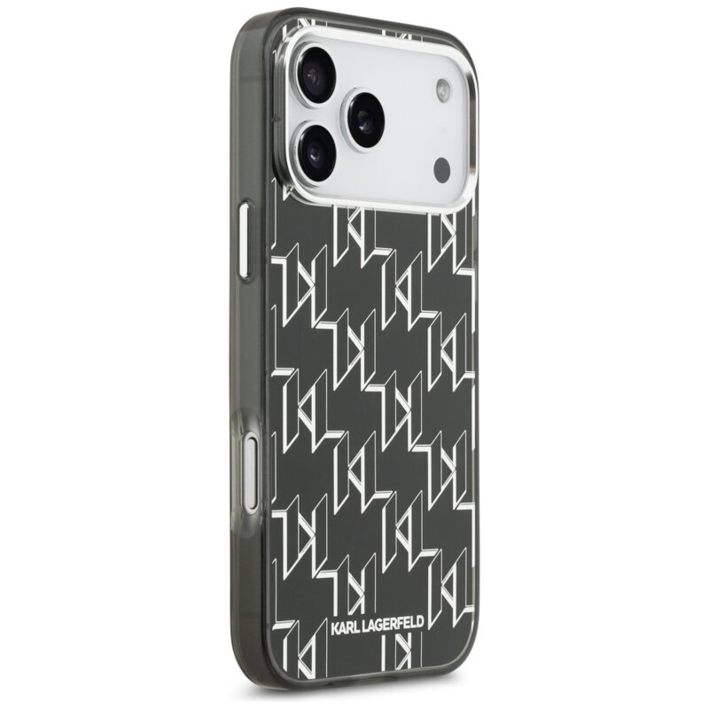 Husa iPhone 17 Pro Max Karl Lagerfeld IML MagSafe KL Monogram, negru, KLHMP17XHMIKLMEK