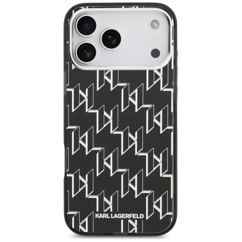 Husa iPhone 17 Pro Max Karl Lagerfeld IML MagSafe KL Monogram, negru, KLHMP17XHMIKLMEK