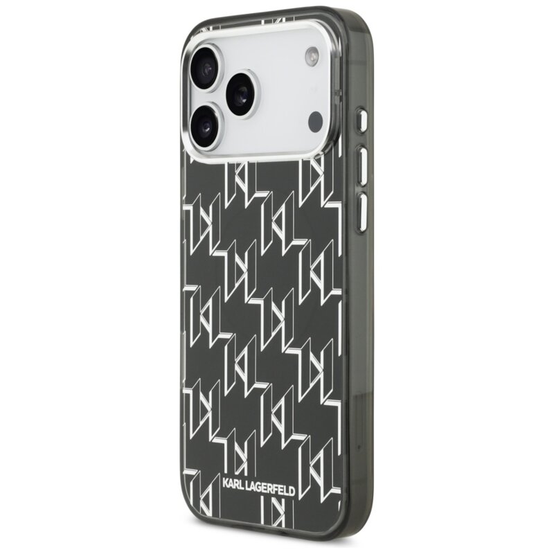 Husa iPhone 17 Pro Max Karl Lagerfeld IML MagSafe KL Monogram, negru, KLHMP17XHMIKLMEK