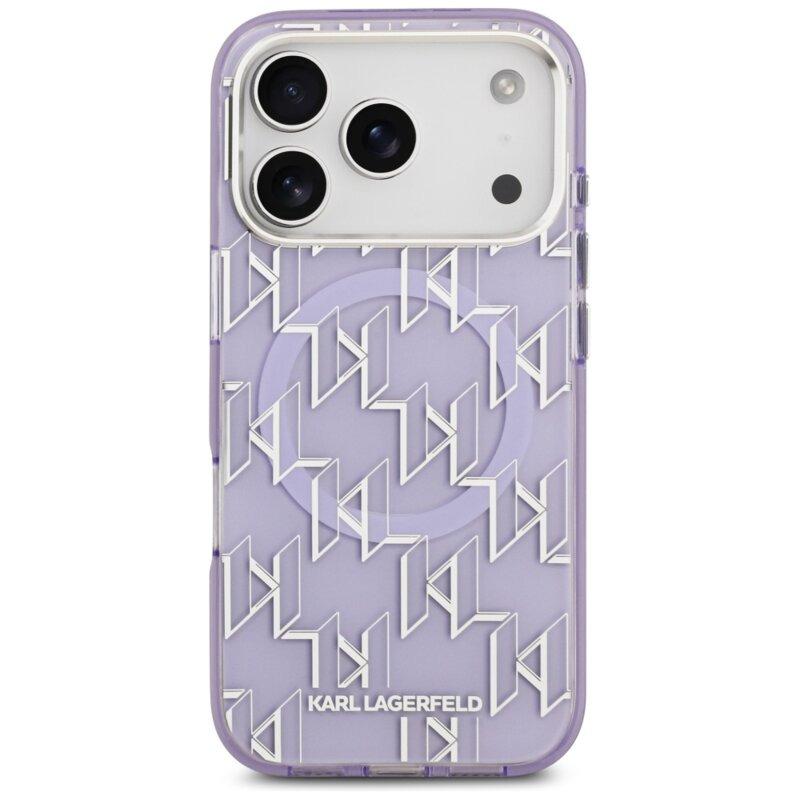Husa iPhone 17 Pro Karl Lagerfeld IML MagSafe KL Monogram, mov, KLHMP17LHMIKLMEU