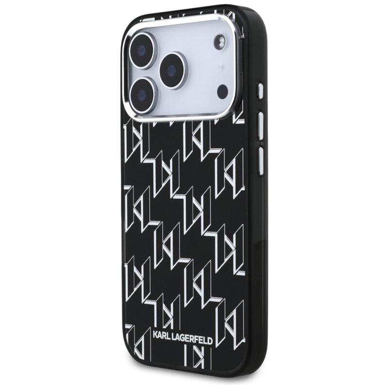 Husa iPhone 17 Pro Karl Lagerfeld IML MagSafe KL Monogram, negru, KLHMP17LHMIKLMEK