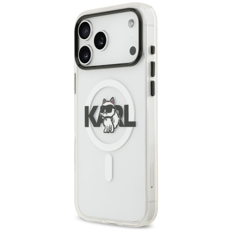 Husa iPhone 17 Pro Karl Lagerfeld IML MagSafe, Crossbody Karl Head, KLHMP17LHGCHGKBT