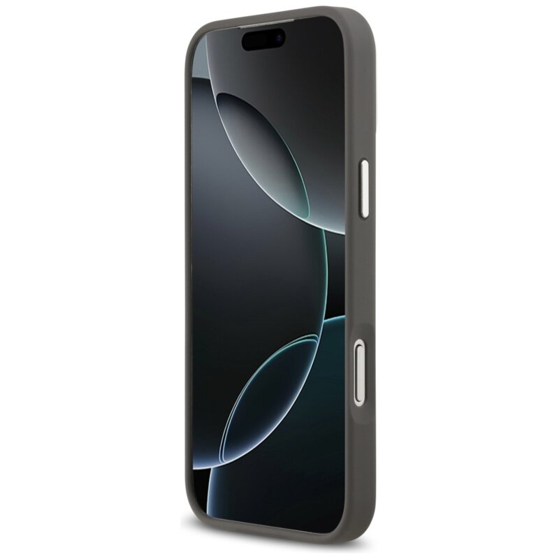 Husa iPhone 17 Pro Max Karl Lagerfeld Hardcase Grained K&C Heads Pins and Logo, gri, KLHCP17XPSFDHPOG