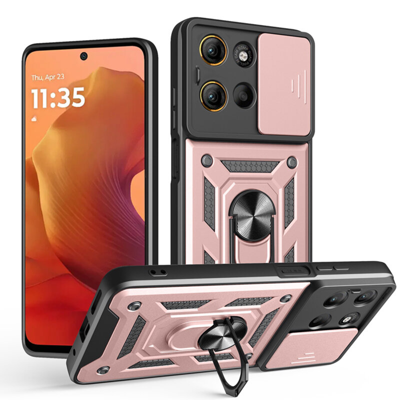 Husa Motorola Moto G15 Power protectie camera Techsuit CamShield Series, roz