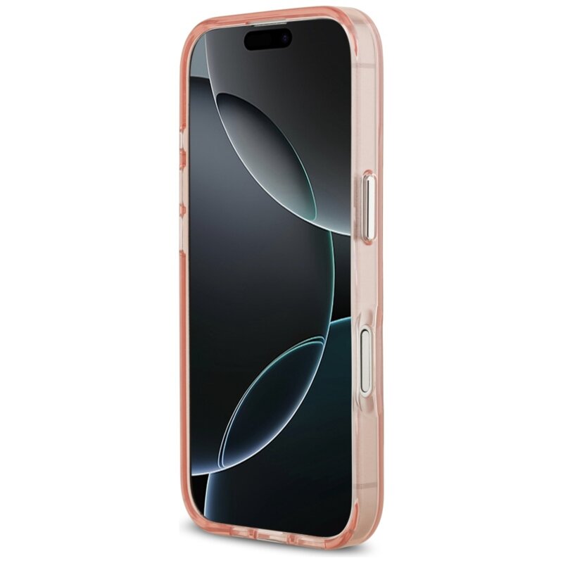 Husa iPhone 17 Karl Lagerfeld IML MagSafe Aquarelle Choupette & Logo, roz, KLHMP17SHMCHAQOP