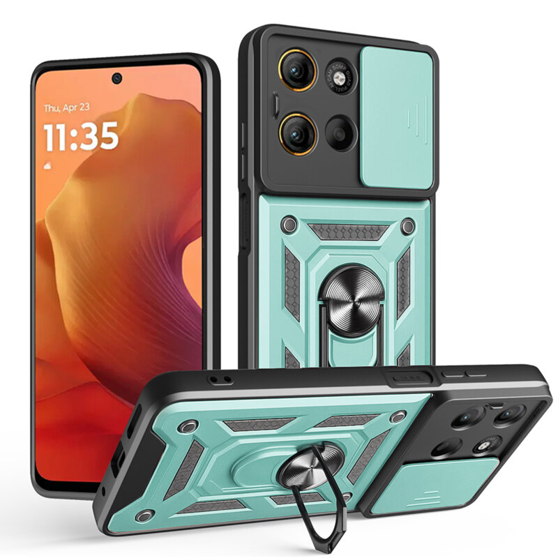 Husa Motorola Moto G15 Power protectie camera Techsuit CamShield Series, verde