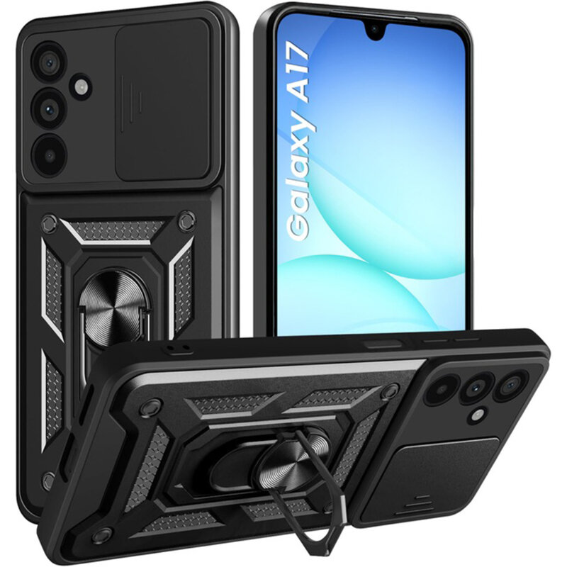 Husa Samsung Galaxy A17 5G protectie camera Techsuit CamShield Series, negru