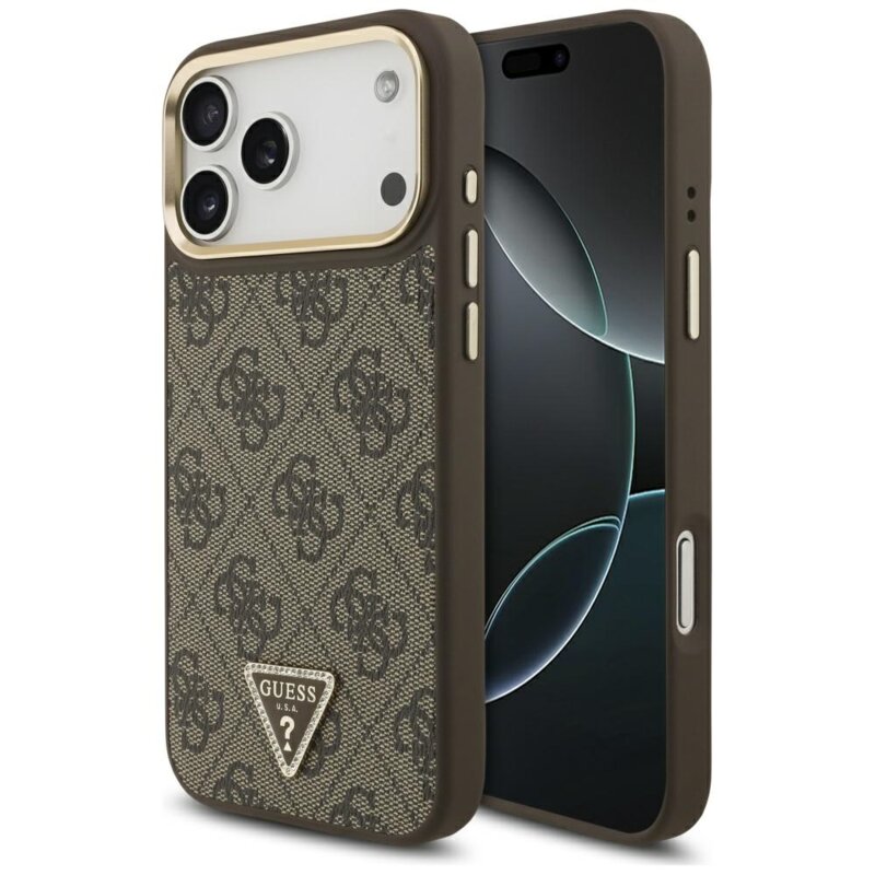 Husa originala Guess iPhone 17 Pro Max Hardcase 4G Triangle Logo MagSafe, maro, GUHMP17XP4GTDGMW
