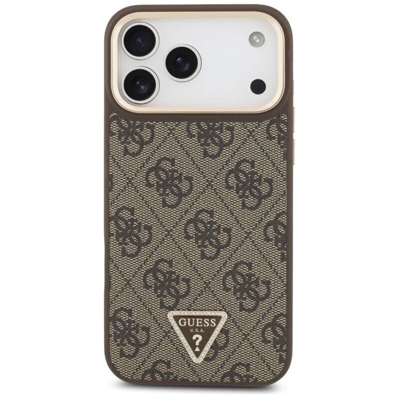 Husa originala Guess iPhone 17 Pro Max Hardcase 4G Triangle Logo MagSafe, maro, GUHMP17XP4GTDGMW