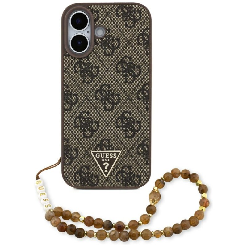 Husa originala Guess iPhone 17 Hardcase 4G Strap Triangle Logo MagSafe, maro, GUHMP17SP4TSDPPSW