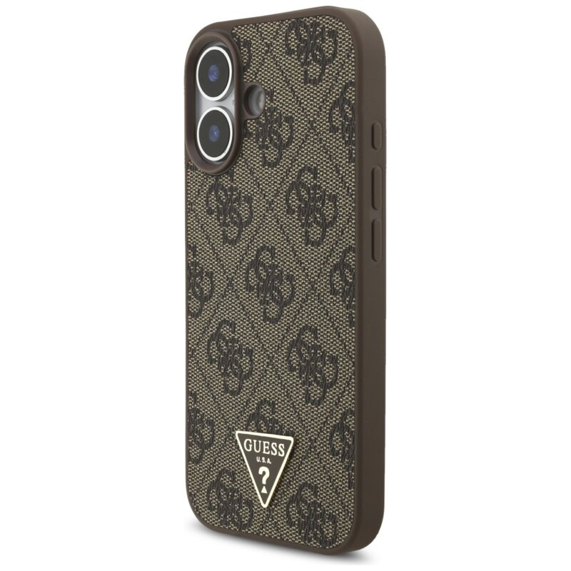 Husa originala Guess iPhone 17 Hardcase 4G Strap Triangle Logo MagSafe, maro, GUHMP17SP4TSDPPSW
