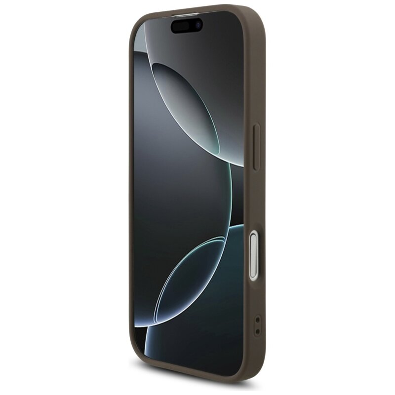 Husa originala Guess iPhone 17 Hardcase 4G Strap Triangle Logo MagSafe, maro, GUHMP17SP4TSDPPSW