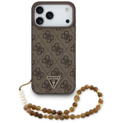 Husa originala Guess iPhone 17 Pro Max Hardcase 4G Strap Triangle Logo MagSafe, maro, GUHMP17XP4TSDPPSW