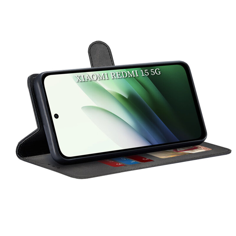 Husa 360 Xiaomi Redmi 15 5G Techsuit Diary Book, negru