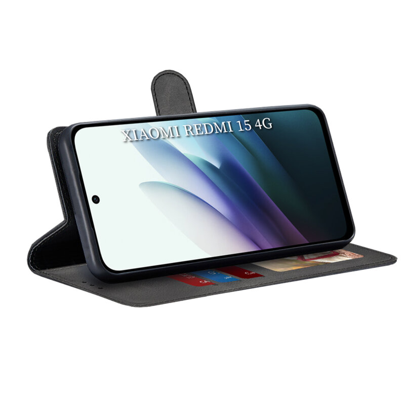 Husa 360 Xiaomi Redmi 15 4G Techsuit Diary Book, negru
