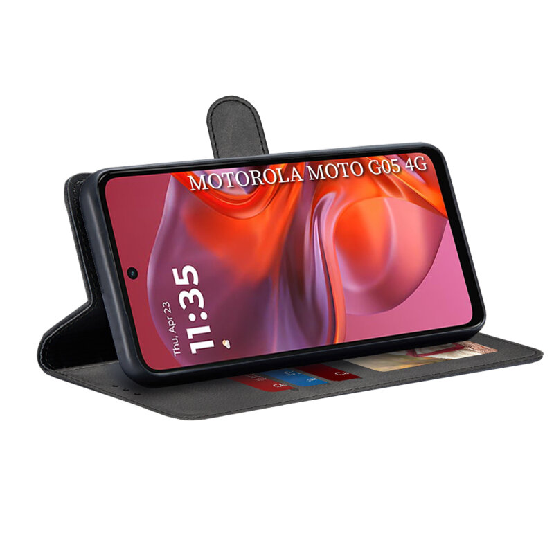 Husa 360 Motorola Moto G05 Techsuit Diary Book, negru