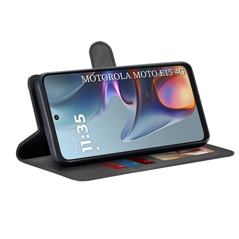 Husa 360 Motorola Moto E15 Techsuit Diary Book, negru