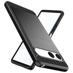 Husa Sony Xperia 10 VII Techsuit Carbon Silicone, negru