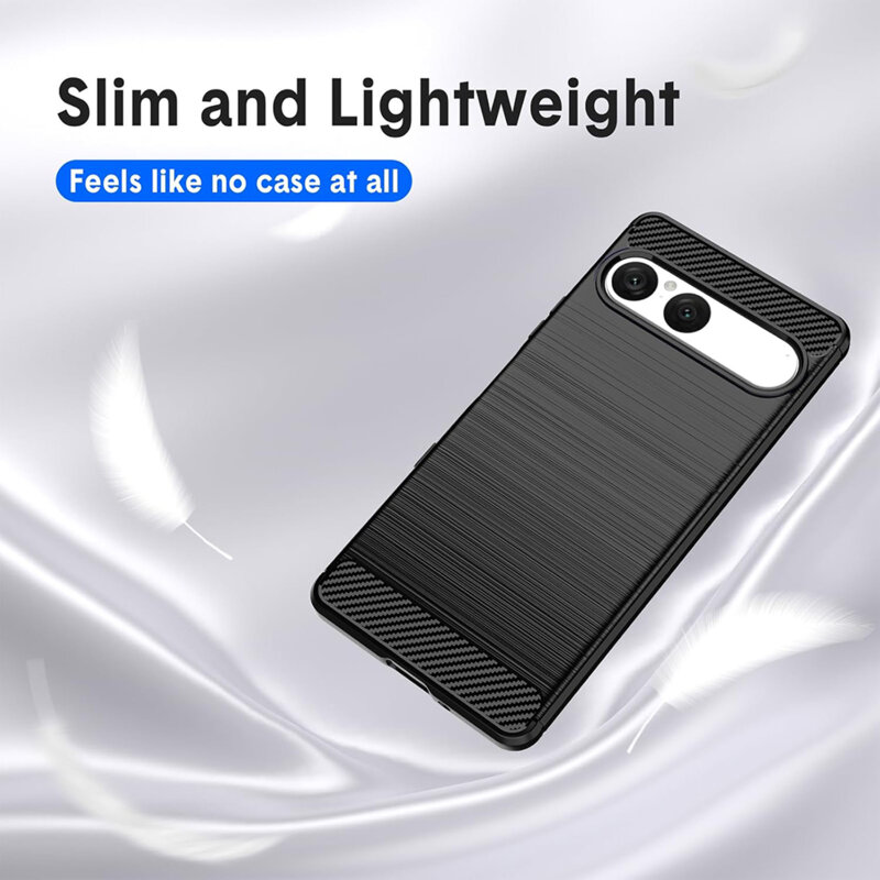 Husa Sony Xperia 10 VII Techsuit Carbon Silicone, negru