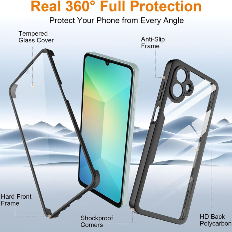 Husa 360° Samsung Galaxy A07 4G Techsuit ColorVerse, negru